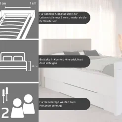 rauch Stauraumbett »Bett Einzelbett Stollenbett Bettkästen EVELYN« in Komforthöhe mit Polsterkopfteil sowie Schubladen MADE IN GERMANY