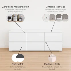 rauch TV-Board »Sideboard Kommode Lowboard TV-Schrank MAINZ« Breite 80 oder 120 cm,praktische und geräumige Schubladen MADE IN GERMANY