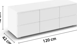 rauch TV-Board »Sideboard Kommode Lowboard TV-Schrank MAINZ« Breite 80 oder 120 cm,praktische und geräumige Schubladen MADE IN GERMANY