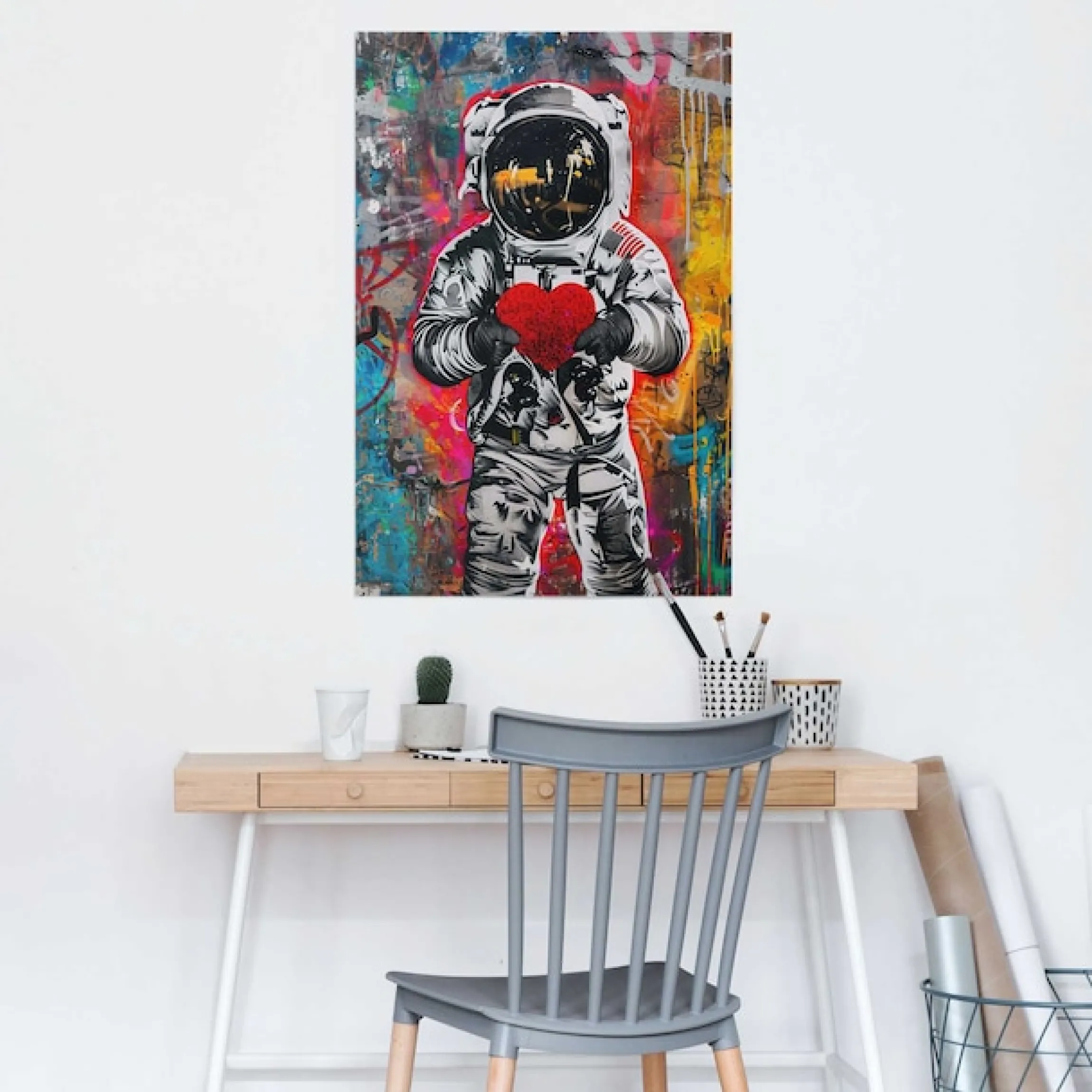 Reinders! Poster »Astronauten-Graffiti« Kinderzimmer - Mehrfarbig - 150 gr.Papier - Menschen - 61x91,5 cm