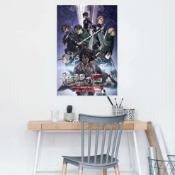 Reinders! Poster »Attack on Titan - the final season« Teenager Zimmer - Blau - 150 gr.Papier - Cartoons und Charaktere