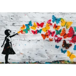 Reinders! Poster »Butterfly Girl« Kinderzimmer - Mehrfarbig - 150 gr.Papier - Street Art - 91,5x61 cm