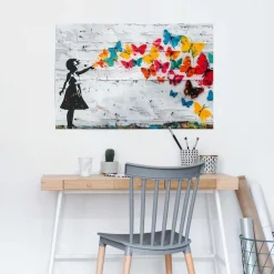 Reinders! Poster »Butterfly Girl« Kinderzimmer - Mehrfarbig - 150 gr.Papier - Street Art - 91,5x61 cm
