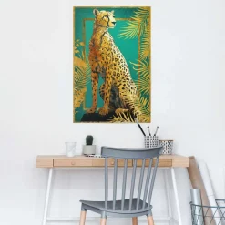 Reinders! Poster »Cheetah Pose« Teenager Zimmer - Gold - 150 gr.Papier - Tiere - 61x91,5 cm