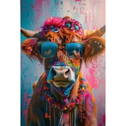Reinders! Poster »Festival Cow« Teenager Zimmer - Blumen - Mehrfarbig - 150 gr. Papier - 61x91,5 cm