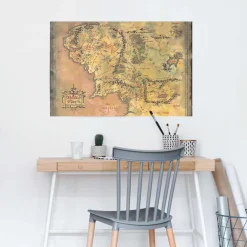 Reinders! Poster »Lord of the Rings - middle earth« Kinderzimmer - Gelb - 150 gr.Papier - Film &Fernsehen - 91,5x61 cm