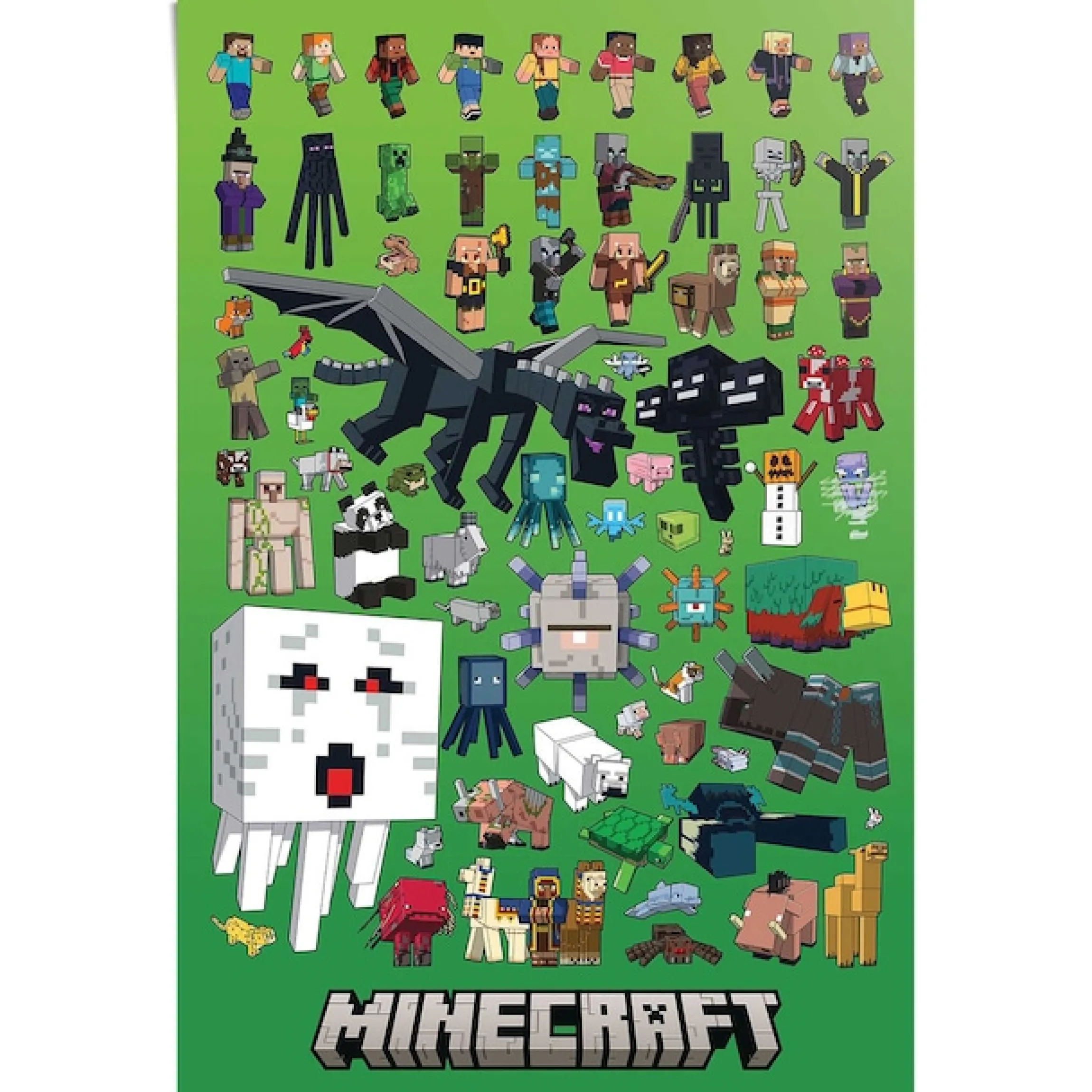 Reinders! Poster »Minecraft - character montage« Kinderzimmer - Grün - 150 gr.Papier - Games - 61x91,5 cm