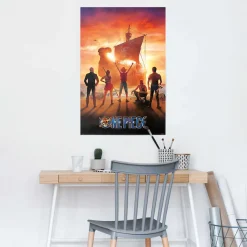 Reinders! Poster »One Piece - straw hat pirates« Teenager Zimmer - Orange - 150 gr. Papier - Cartoons - 61x91,5 cm
