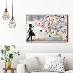Reinders! Wandbild »Butterfly Girl« Kinderzimmer - Mehrfarbig - MDF - Street Art - 90x60 cm