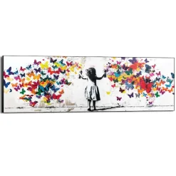 Reinders! Wandbild »Wolke von Schmetterlingen« Kinderzimmer - Mädchen - Mehrfarbig - MDF - Street Art - 156x52 cm