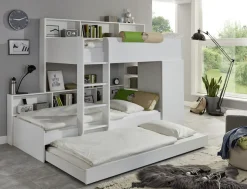 Relita Etagenbett 2 Schlafgelegenheiten, Kleiderschrank, Regalablagen u. Bettschublade