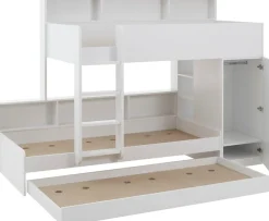 Relita Etagenbett 2 Schlafgelegenheiten, Kleiderschrank, Regalablagen u. Bettschublade