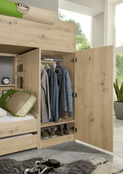 Relita Etagenbett »Sina« mit 2 Schlafgelegenheiten, Kleiderschrank und Regalablagen