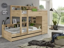 Relita Etagenbett »Sina« mit 2 Schlafgelegenheiten, Kleiderschrank und Regalablagen