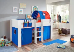 Relita Hochbett »Andi« mit Rolllattenrost, Textil-Set und Leiter, pflegel. Dekor Oberfläche