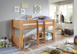 Relita Hochbett »Andi« wahlweise mit Rolllattenrost, inkl. Leiter, pflegel. Dekor Oberfläche