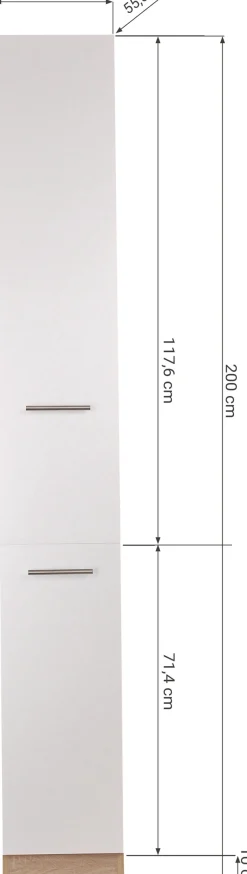 RESPEKTA Apothekerschrank »Merle« Breite 30 cm, Metallstangengriffe, Höhe 200 cm