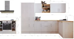 RESPEKTA Küchenzeile »Anton« Breite 310 cm, 91 cm Arbeitshöhe, in exklusiver Konfiguration für OTTO