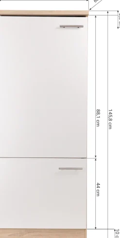 RESPEKTA Kühlumbauschrank »Merle« Breite 60 cm, Türen wechselseitig anschlagbar, Höhe 144,8 cm