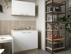 RESPEKTA Pantryküche »Merle« Breite 100 cm, mit Soft-Close Funktion, Edelstahlspüle BALTIMORE