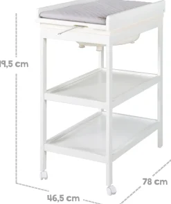 roba® Bade- und Wickelregal »Style, Baby Pool, weiß« bis 11 kg inkl. Wickelauflage silbergrau 47 cm