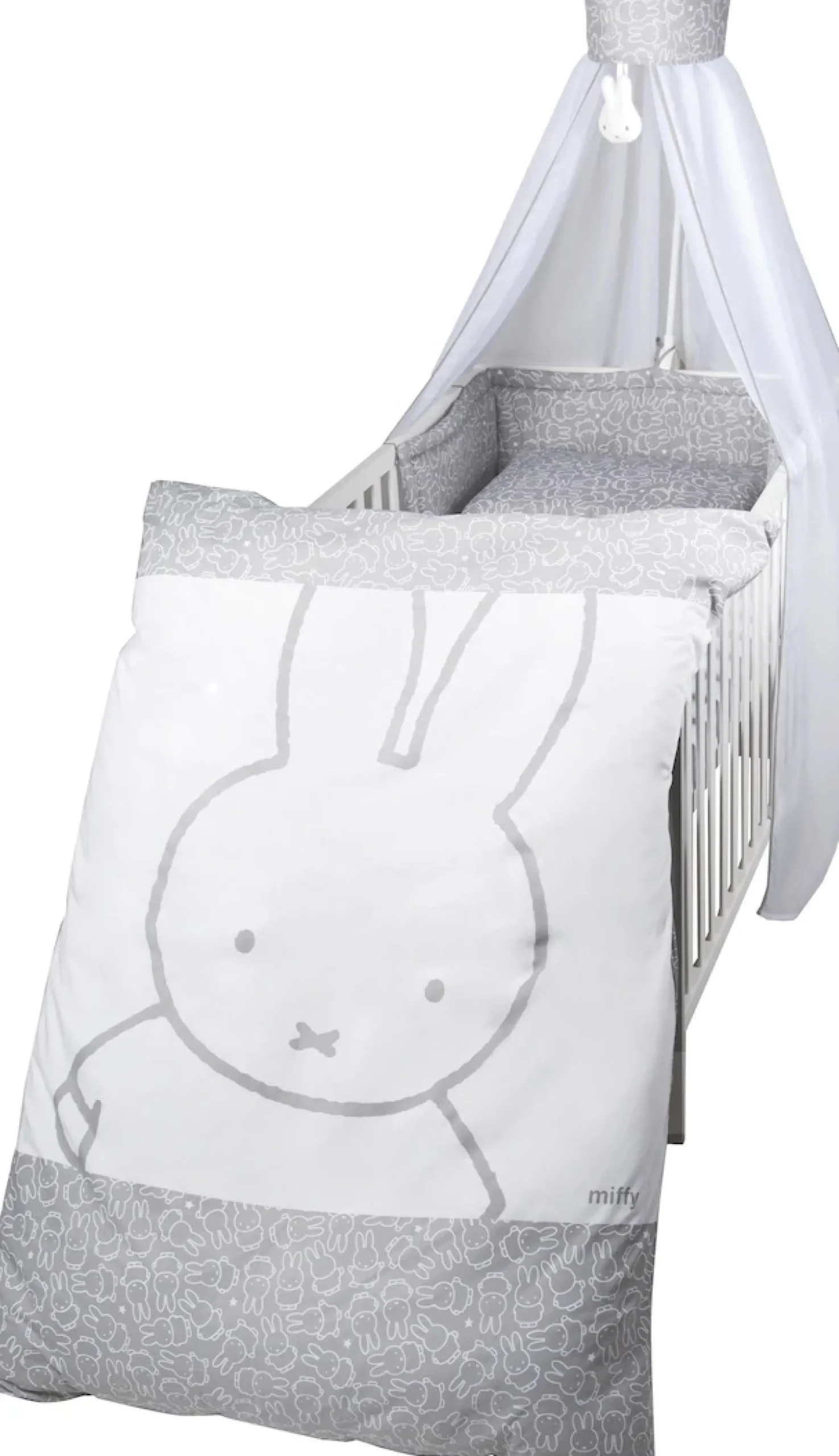 roba® Himmelbettgarnitur »miffy®« 4-tlg., mit Bettwäsche, Nestchen und Himmel