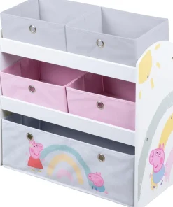 roba® Kinderregal »Peppa Pig, weiß« inklusive 5 Stoffboxen in 2 Größen