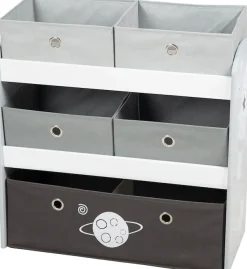 roba® Kinderregal »Rakete, grau« inklusive 5 Stoffboxen in 2 Größen