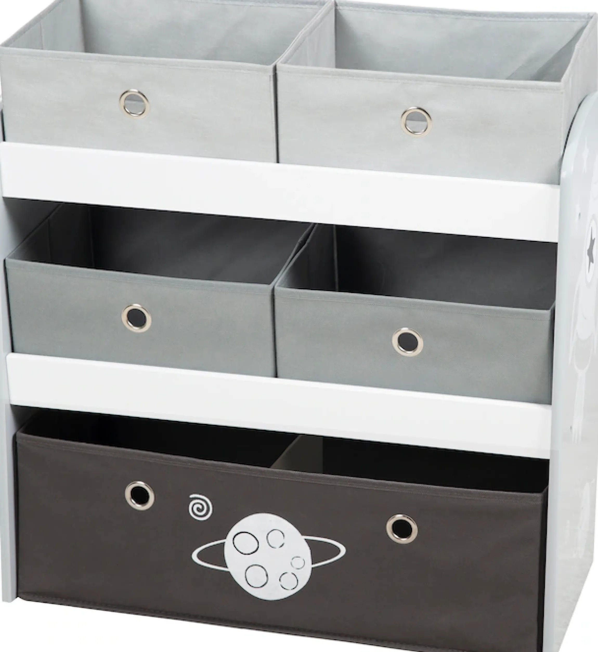 roba® Kinderregal »Rakete, grau« inklusive 5 Stoffboxen in 2 Größen