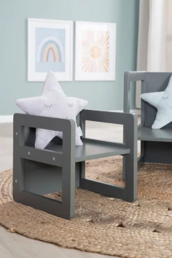 roba® Kindersitzgruppe »3in1, anthrazit« als Wendehocker mit 3 verschiedenen Höhen verwendbar