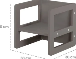 roba® Kindersitzgruppe »3in1, anthrazit« als Wendehocker mit 3 verschiedenen Höhen verwendbar