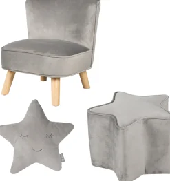 roba® Kindersitzgruppe »Lil Sofa« Set, 3 Stk. tlg. bestehend aus Kindersessel, Kinderhocker und Dekokissen in Sternform