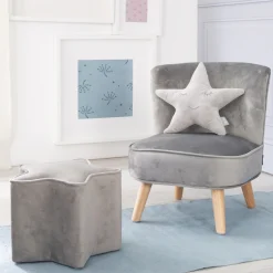 roba® Kindersitzgruppe »Lil Sofa« Set, 3 Stk. tlg. bestehend aus Kindersessel, Kinderhocker und Dekokissen in Sternform