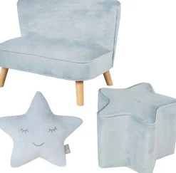 roba® Kindersitzgruppe »Lil Sofa« Set, 3 Stk. tlg. bestehend aus Kindersofa, Kinderhocker und Dekokissen in Sternform