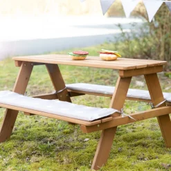 roba® Kindersitzgruppe »Picknick for 4 Outdoor Deluxe, Teakholz-Optik« mit abgerundeten Ecken