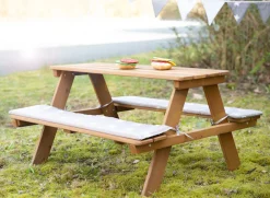 roba® Kindersitzgruppe »Picknick for 4 Outdoor Deluxe, Teakholz-Optik« mit abgerundeten Ecken