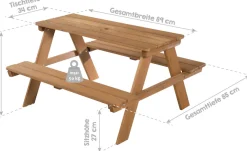 roba® Kindersitzgruppe »Picknick for 4 Outdoor Deluxe, Teakholz-Optik« mit abgerundeten Ecken