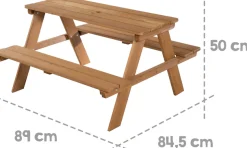 roba® Kindersitzgruppe »Picknick for 4 Outdoor +, Teakholz-Optik« Set,mit abgerundeten Ecken; inklusive Sitzauflagen Â»Little StarsÂ«