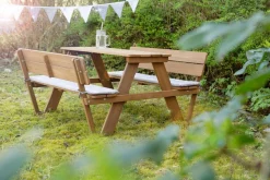 roba® Kindersitzgruppe »Picknick for 4 Outdoor Deluxe, Teakholz-Optik« mit Lehne