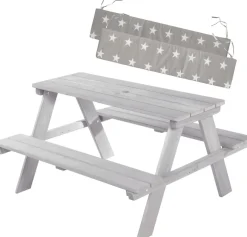 roba® Kindersitzgruppe »Picknick for 4 Outdoor +, Grau« Set,mit abgerundeten Ecken; inklusive Sitzauflagen Â»Little StarsÂ«