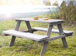 roba® Kindersitzgruppe »Picknick for 4 Outdoor +, Grau« Set,mit abgerundeten Ecken; inklusive Sitzauflagen Â»Little StarsÂ«