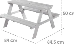 roba® Kindersitzgruppe »Picknick for 4 Outdoor +, Grau« Set,mit abgerundeten Ecken; inklusive Sitzauflagen Â»Little StarsÂ«