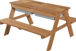 roba® Kindersitzgruppe »Picknick for 4 Outdoor Deluxe mit Spielwannen, Teakholz-Optik« mit abgerundeten Ecken