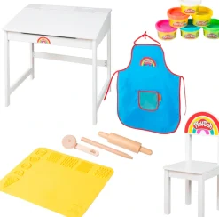 roba® Kindersitzgruppe »Play-Doh Schulpult« Set,inkl. 3D-Kreativmatte, 6 Knetdosen, Schürze