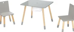 roba® Kindersitzgruppe »Sitzgruppe mit Aufbewahrungsnetz, grau« aus Holz