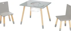 roba® Kindersitzgruppe »Sitzgruppe mit Aufbewahrungsnetz, grau« aus Holz