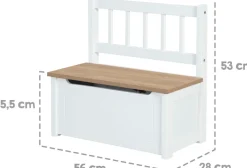 roba® Truhenbank »Woody, natur & weiß« aufklappbar