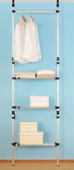 Ruco Teleskopregal Aluminium/Kunststoff, praktisch zwischen Boden und Decke zu verspannen