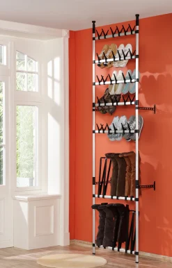 Ruco Teleskopregal Aluminium/Kunsttoff, für bis zu 30 Paar Schuhe