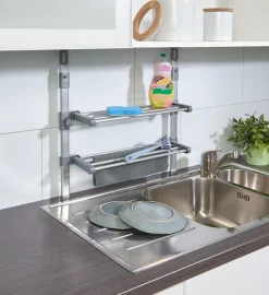 Ruco Teleskopregal zwischen Oberschrank und Arbeitsplatte klemmen, höhenverstellbar